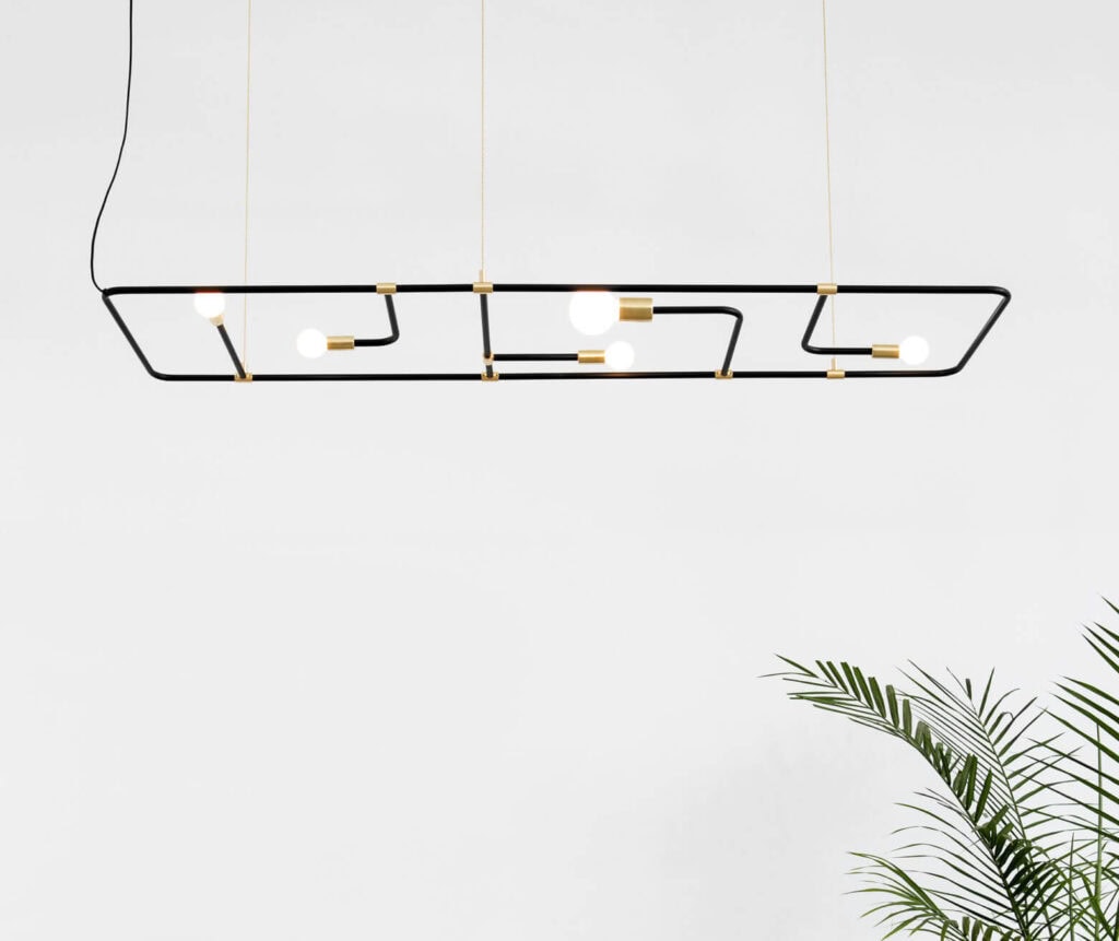 Lambert et Fils Beaubien pendant, geometric zigzag design, product view