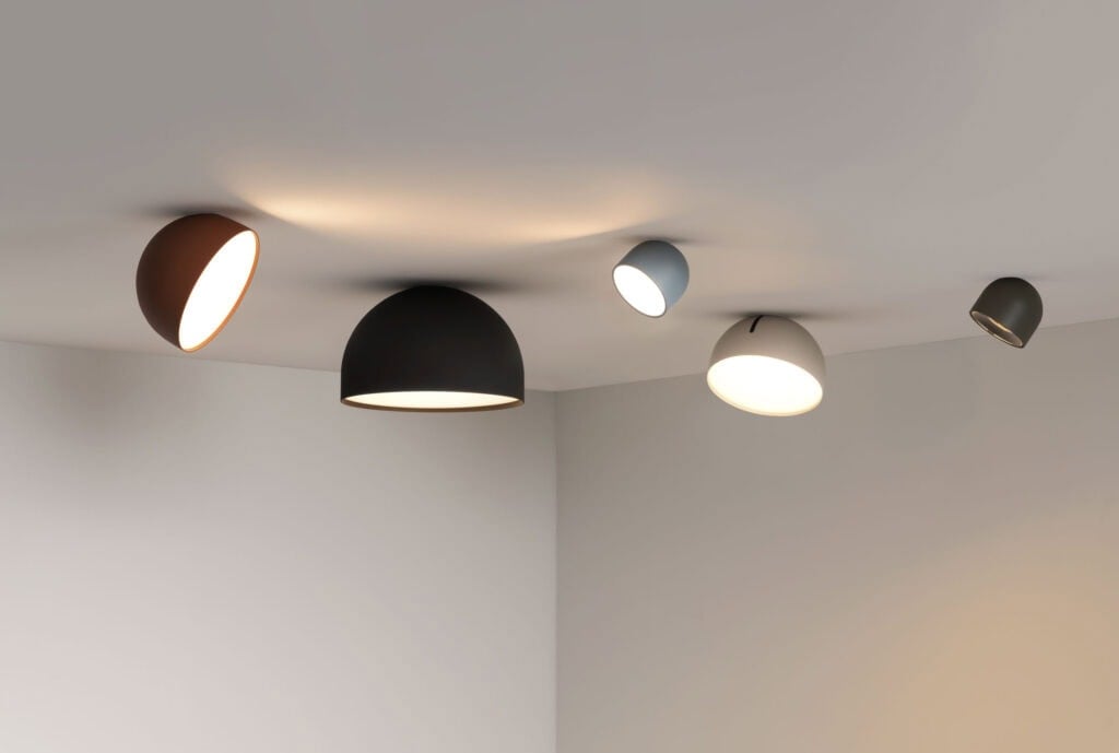Vibia Plusminus Solo ceiling mount, multiple domes in various finishes