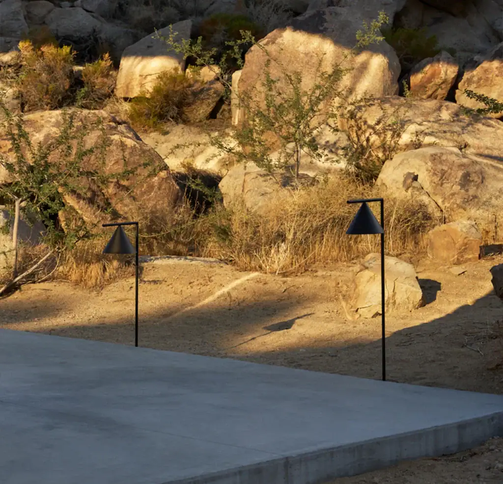 Flos Captain Flint landscape light in black, path fixtures in a garden